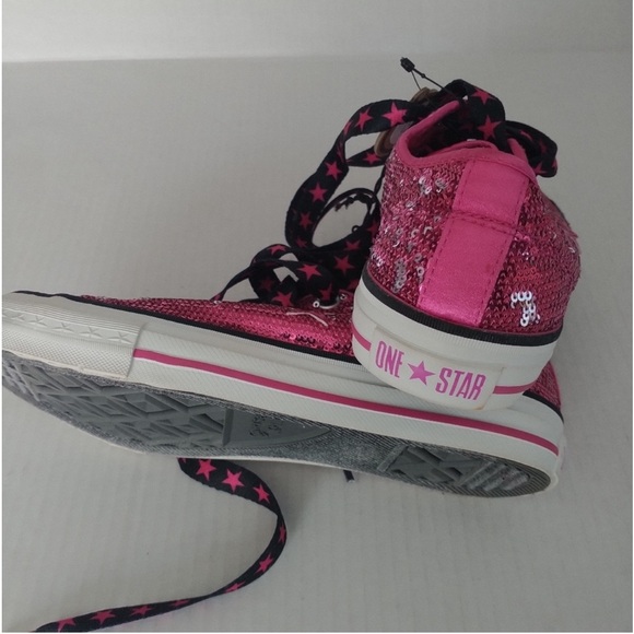 Converse One Star Pink Sequins Sneakers - Picture 6 of 11